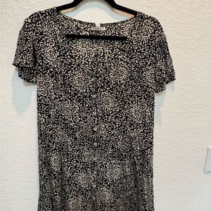 Elegant Black and White Floral Blouse